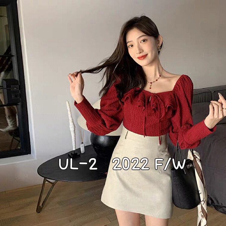 New in early autumn! [UL-2] Korean textured lace shirt A9138# JJ