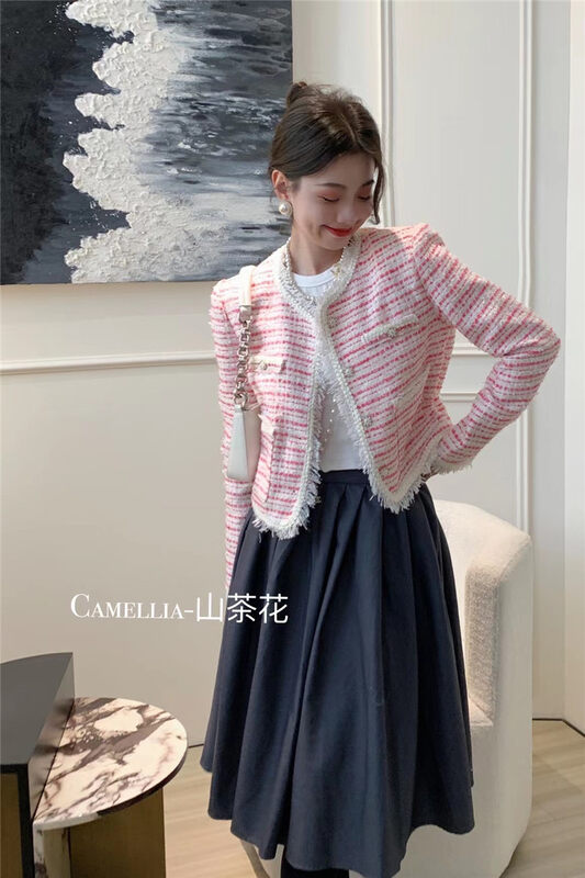 New in autumn! [CAMELLIA] Temperament small fragrance short coat 9857# HJY