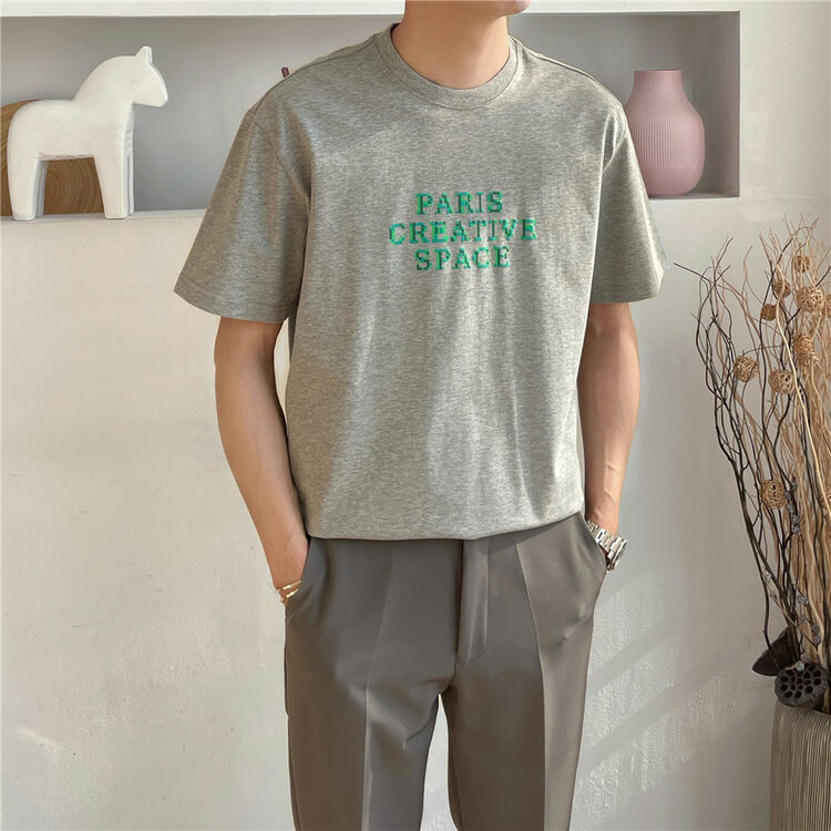[McGallan] Simple letter loose short-sleeved T-shirt M213# ZJY