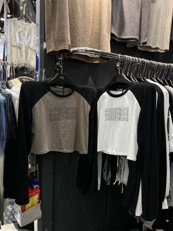 New in early autumn! [YU] Harajuku niche print long-sleeved T-shirt 2517# JJ