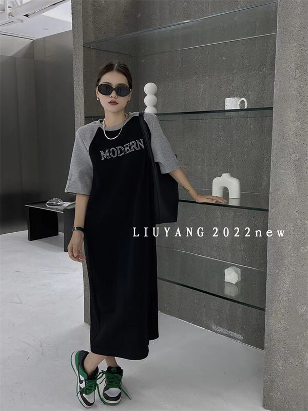 New in early autumn! [LIU-Y] shoulder pad color matching casual dress 16863# XJ