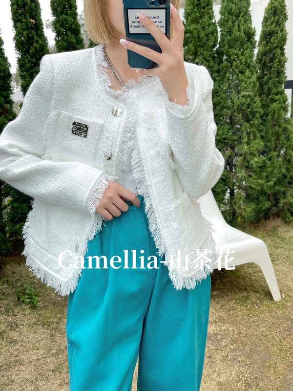 New in autumn! [CAMELLIA] tassel side small fragrance short coat 09530# HJY