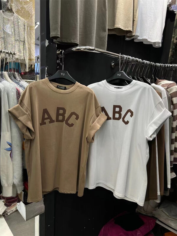 New in early autumn! [YU] Casual loose letter short-sleeved T-shirt 21332# JJ