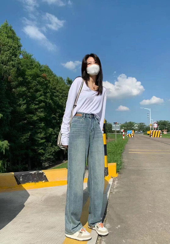 New in early autumn! [DIDO] Simple and versatile wide-leg jeans 7230# LSW