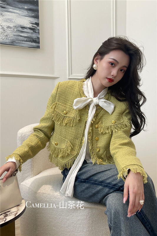 New in autumn! [CAMELLIA] temperament fringed short jacket YS1-9891# HJY