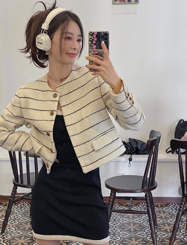 New in autumn! [SAVAGE] Korean retro small fragrance hit color short coat E9532# WPL