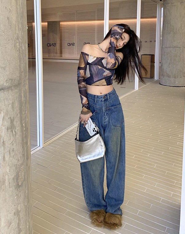 New in early autumn!【SAVAGE】French retro hot girl jeans E9285# WPL