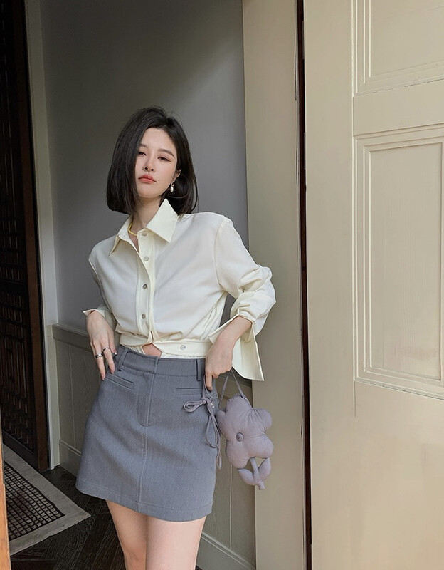 New in early autumn! [SAVAGE] High waist fake pocket design bag hip slim skirt E9358# WPL