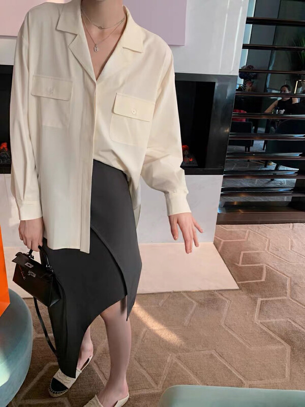 New in early autumn! [SAVAGE] Korean high waist light deconstruction style irregular slim fit and slim hip skirt E9396# WPL