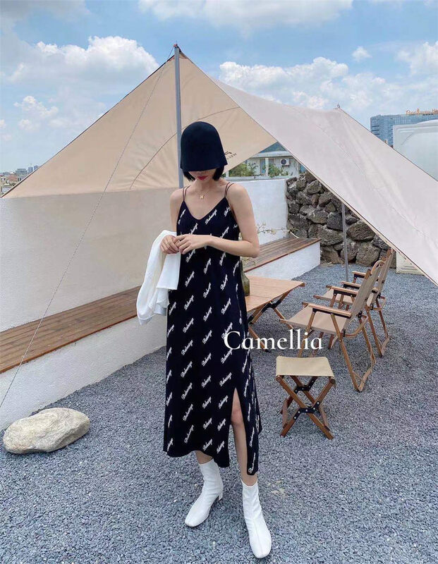 New in early autumn!【CAMELLIA】Little Woman Letter Sling Dress YS1-0902# HJY