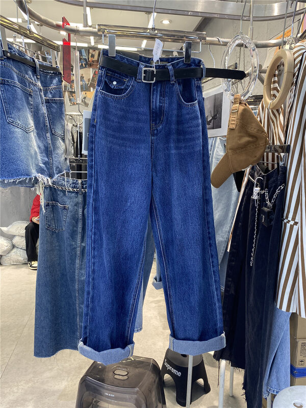 New in autumn!【DTOO.LIN】Casual loose and versatile jeans (with belt) N11A# OZQ
