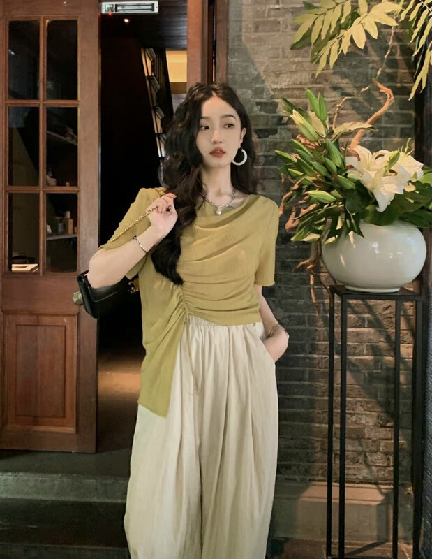 Original price 88.99! New in autumn! [SAVAGE] French retro drawstring pleated design loose shirt YS1-E9360# WPL