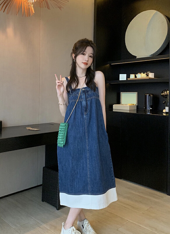 【SAVAGE】French Tube Top Contrast Pleated Dress (with Removable Straps) E9039# WPL