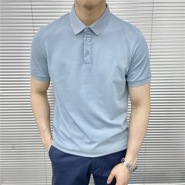 [McGallan] POLO collar solid color loose short-sleeved T-shirt M201# ZJY