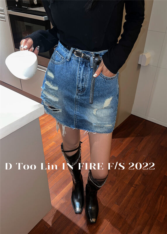 New in early autumn!【DTOO.LIN】Simple and slim fashion skirt (with belt) N03A# OZQ