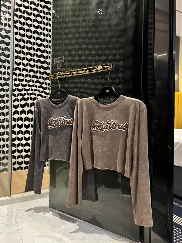 New in autumn! [YU] Loose letter embroidered sweater 25036# JJ