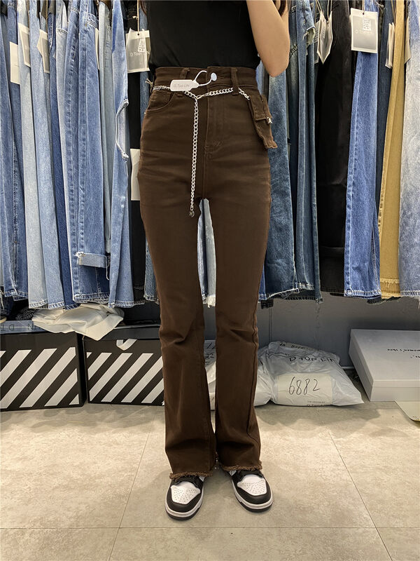 Autumn is new!【DTOO.LIN】Slim slim micro-flare comfortable jeans (matching bag) N30A# OZQ