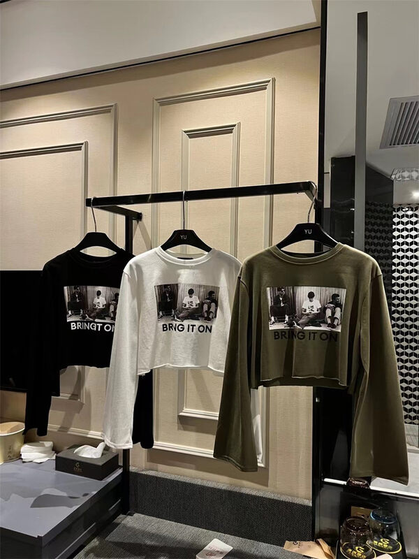 New in autumn! [YU] Portrait print all-match long-sleeved T-shirt 1985# JJ