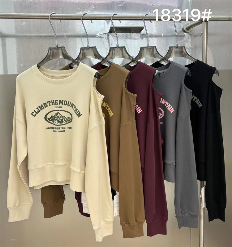 New in early autumn! [LIU-Y] One-sided off-shoulder flocked sweater 18319# XJ