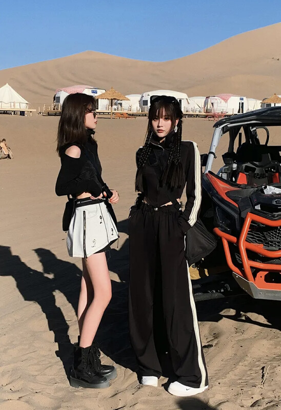 New in early autumn! [SAVAGE] Slim fit and thin short coat + high waist pleated loose wide leg casual pants suit E9322# WPL