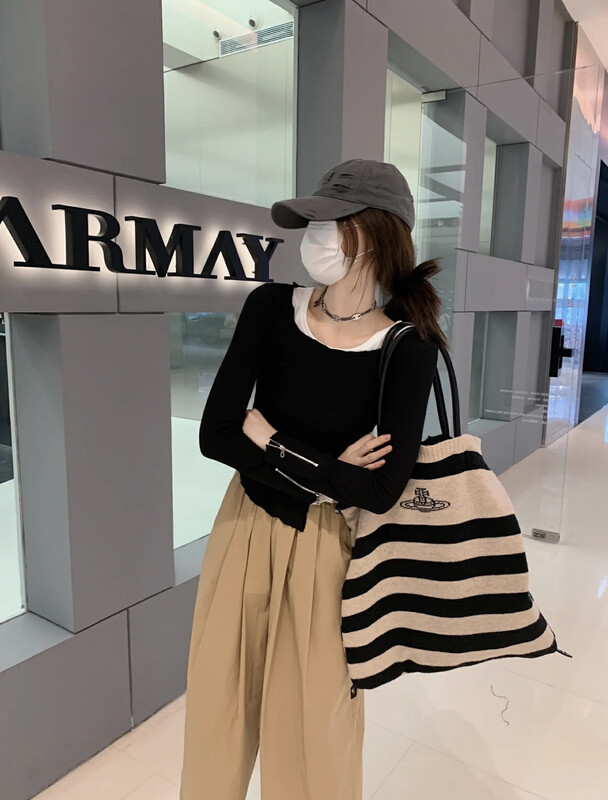 New in early autumn! [SAVAGE] Simple solid color all-match hem split zipper design long sleeves + all-match solid color vest suit E9266# WPL