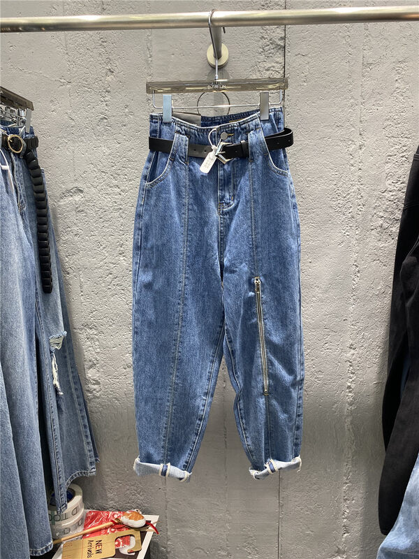 New in autumn! [DTOO.LIN] Harlan Korean style washed jeans (with belt) N2301-1# OZQ