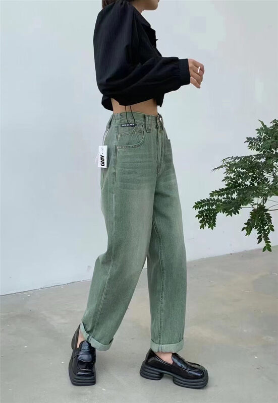 New in autumn! [Gu Muyu] Korean version of gradient harem jeans A9202-1# ZJY