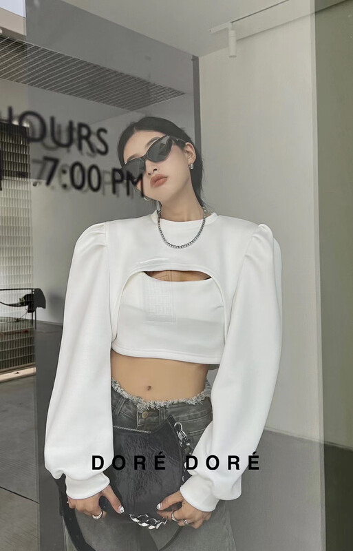 New in autumn! [DORE DORE] Design fashion shirt + simple camisole suit 1370# OZQ