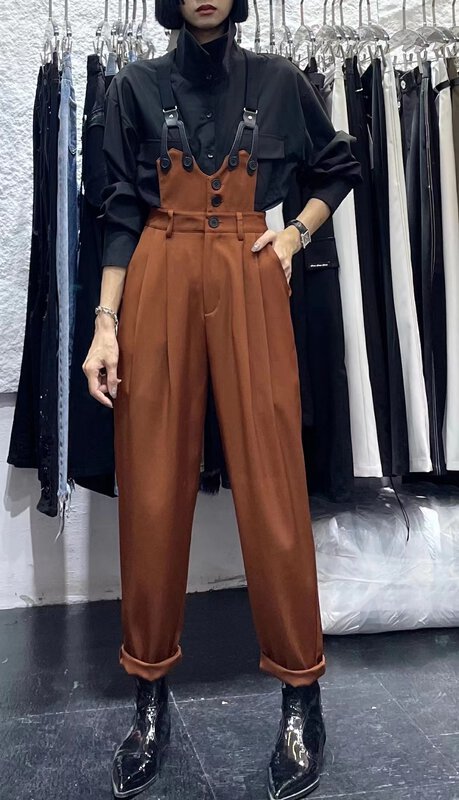 New in early autumn! [Nisa-SDD] Korean version of solid color all-match overalls 9099# WTT