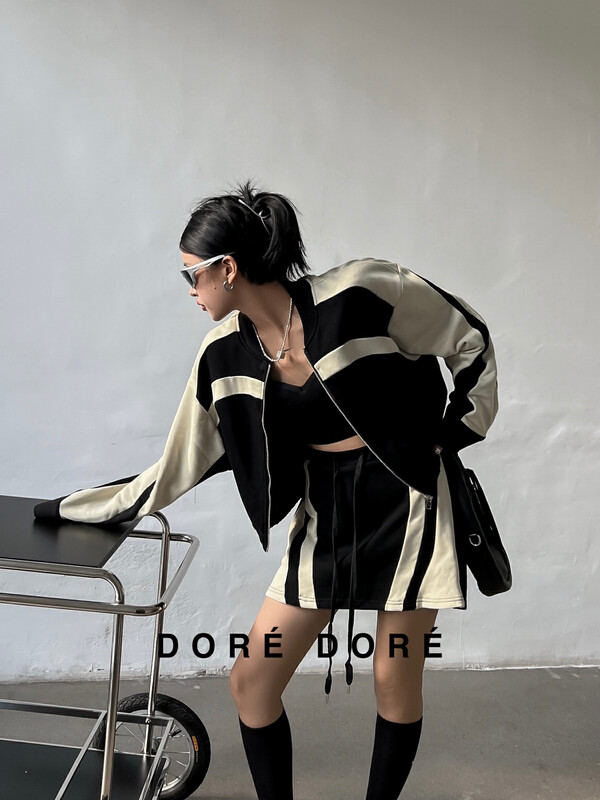New in autumn! [DORE DORE] Loose all-match top + comfortable casual pants suit 1366# OZQ