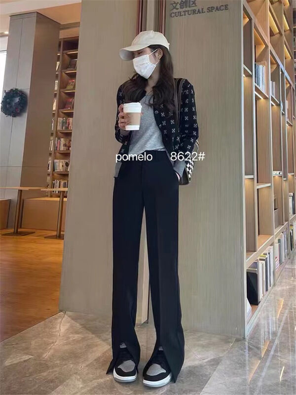 【Grapefruit】Simple and slim slit trousers YS1-8622# HJY