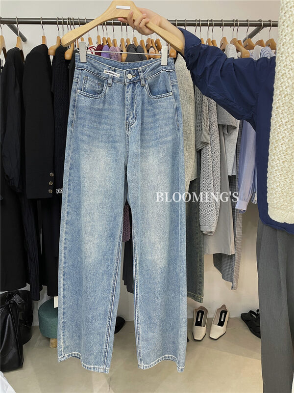 New in autumn!【BLOOMING'S】High-waisted straight-leg wide-leg jeans 68287# ZXL
