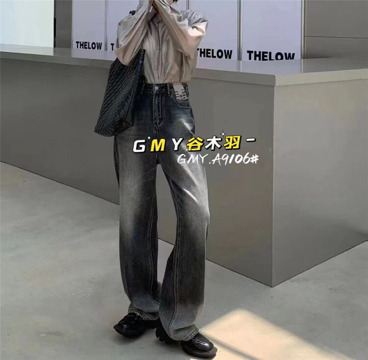 New in autumn! [Tani Yu] Regional Gradient Straight Jeans A9106# ZJY