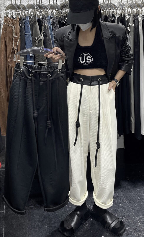 Autumn is new! [Nisa-SDD] Korean version of the lace-up casual pants YS1-9185# WTT