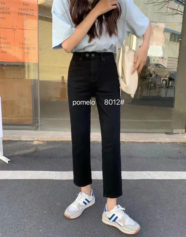 Early autumn new style! [Grapefruit] Korean stretch straight jeans 8012# HJY