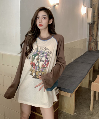 Real price~2022 autumn new long-sleeved T-shirt women's round neck raglan sleeve top + knitted pullover knitted outer