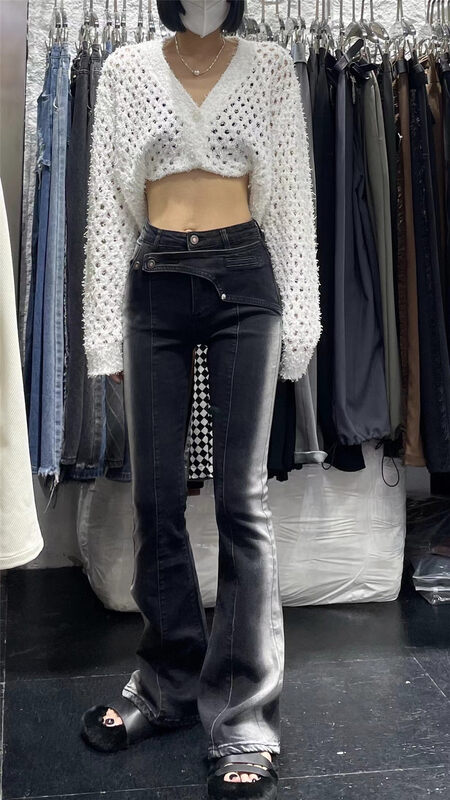 New for Autumn! [Nessa-SDD] Stretch Distressed Gradient Jeans YS1-9188# WTT