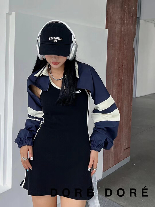 New in early autumn! [DORE DORE] stitched sleeve sports polo shirt (only small shirts) 1323# OZQ