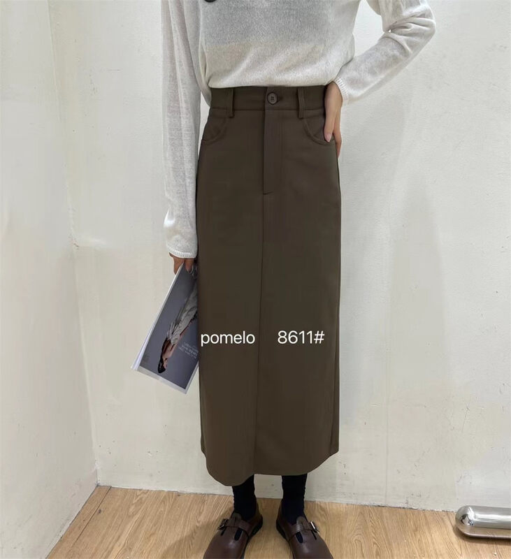 Early autumn new style! [Grapefruit] Korean version of the simple high waist skirt YS1-8611# HJY