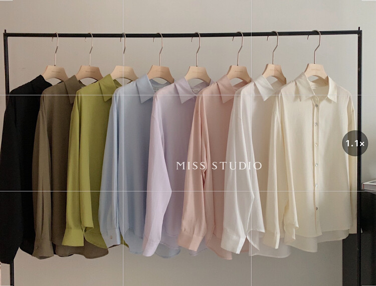 【MISS】Korean version of simple and comfortable all-match Tencel shirt F2330