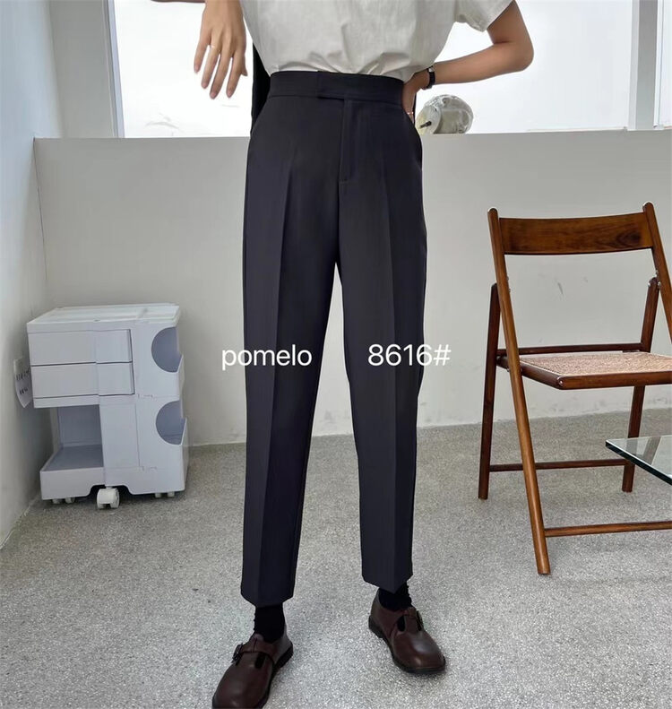 Early autumn new style! [Grapefruit] Korean version of solid color nine-point trousers 8616# HJY