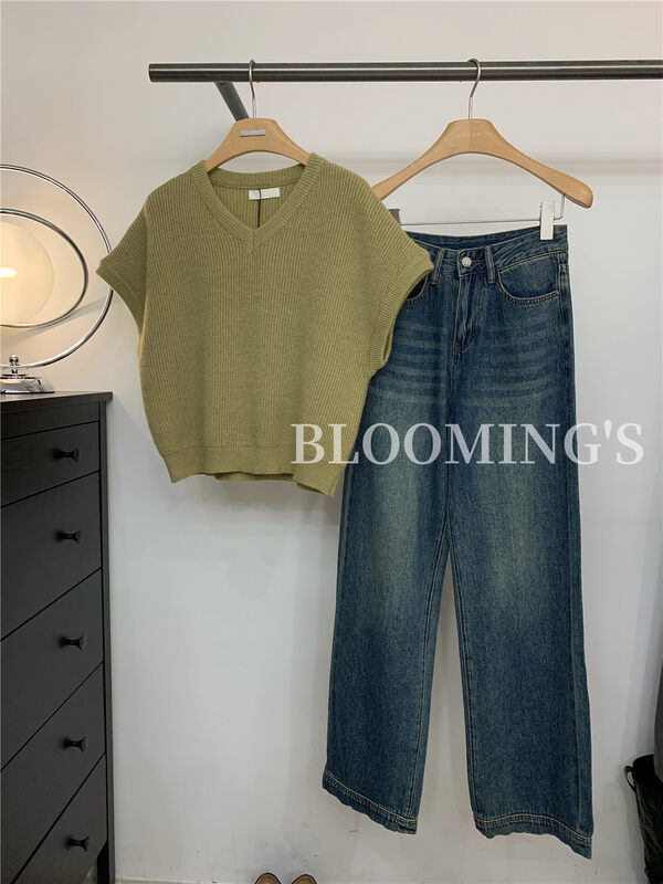 New in autumn! [BLOOMING'S] Retro straight wide-leg jeans 68288# ZXL