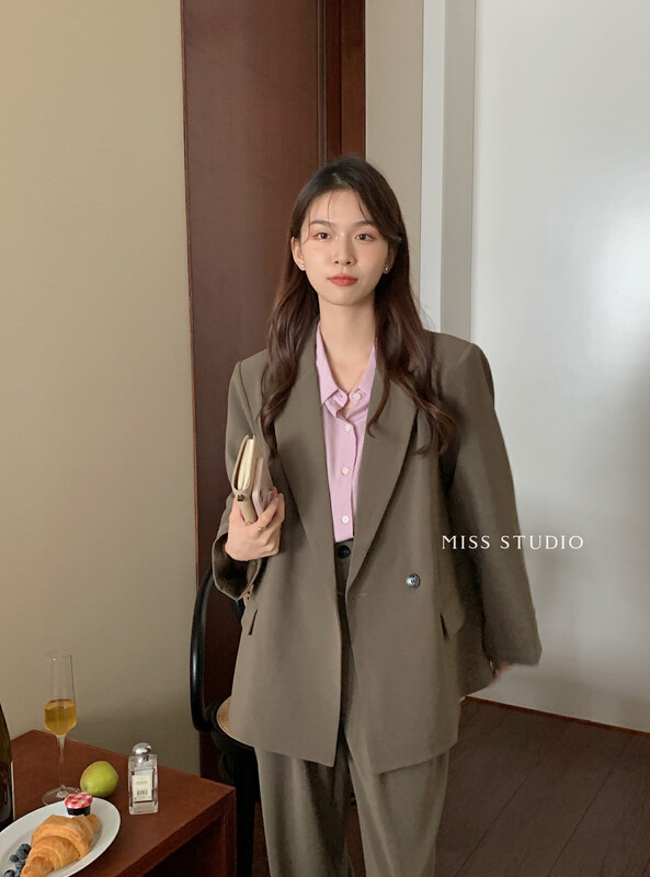 [MISS Mi Sijia] Korean one-button temperament simple suit F2301