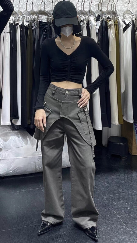 New in early autumn!【Nessa-SDD】High waist solid color all-match jeans 9121# WTT