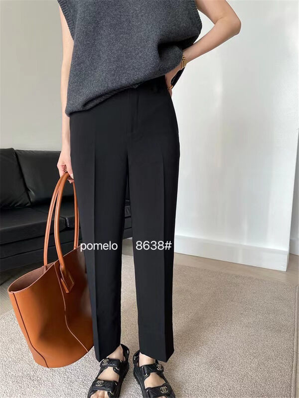 New in early autumn! [Grapefruit] temperament simple commuter slim trousers YS2-9638# HJY
