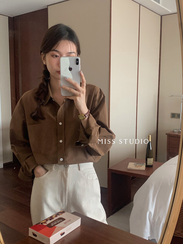 【MISS】Korean simple and versatile color shirt W321