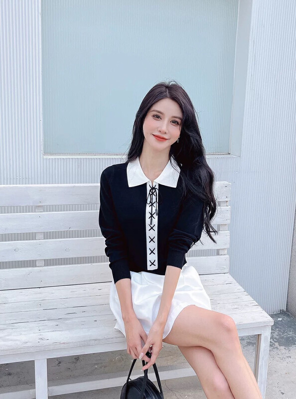 Autumn models are new! [S.J] Design sense of niche small chic short knitted sweater 2807# LSW