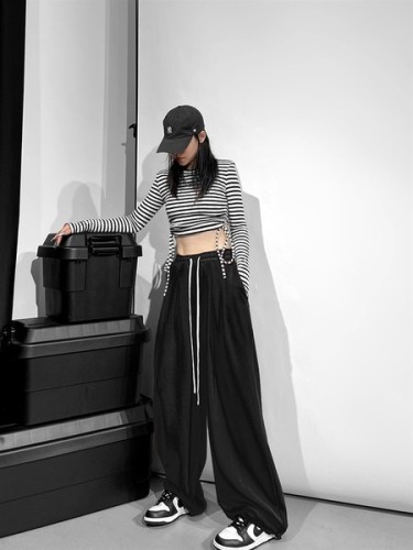 Spring and autumn new drape harem pants, trendy mopping casual pants, thin sports wide-leg pants, loose sweatpants, women's spring