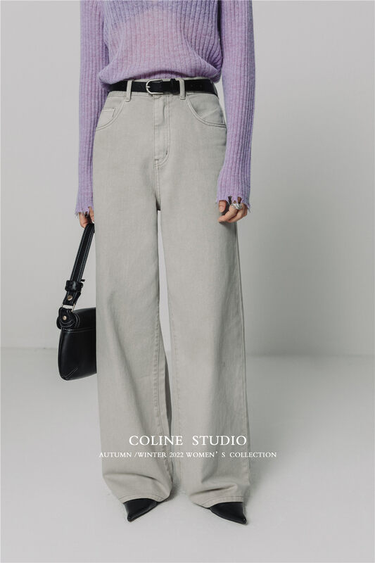 New in early autumn! [COLINE] Korean version of all-match solid color jeans C2437# HYY