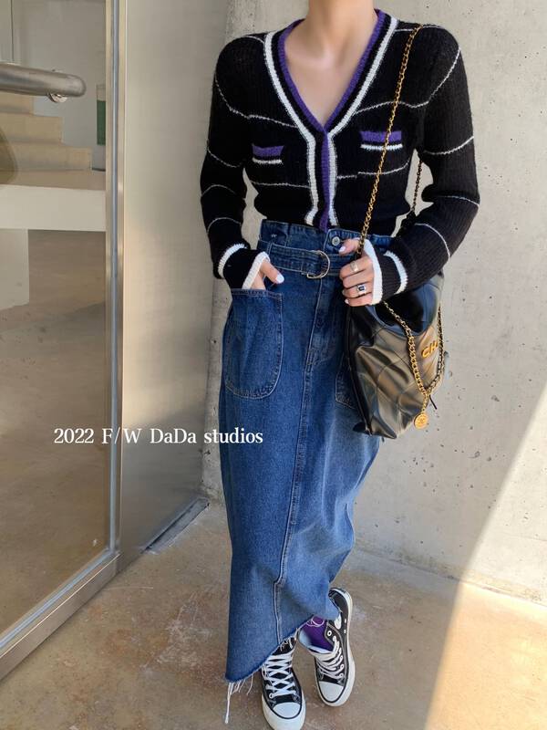 New in early autumn! [DADA] High waist temperament all-match skirt (with belt) 7139# ZXL